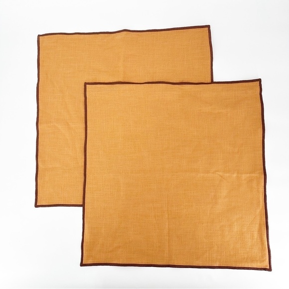 2 - Crate & Barrel Amber Merrow Stitch Cotton Pillow Cover 23 x 23 - Picture 1 of 3